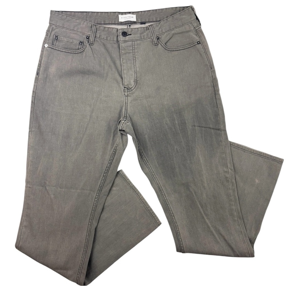 Buckle Five Four LA Men’s Gray Button Fly‎ Slim Straight-Leg Stretch Jeans (36)